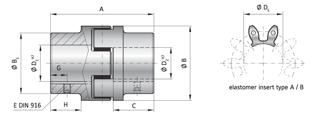 Maat EK1 Heavy Duty Klauwkoppeling