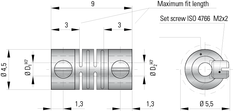 Maat FK1 Miniatuur Balgkoppeling
